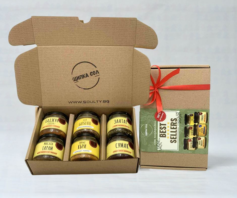подаръчен сет с най-продаваните ни подправки. подарък за коледа